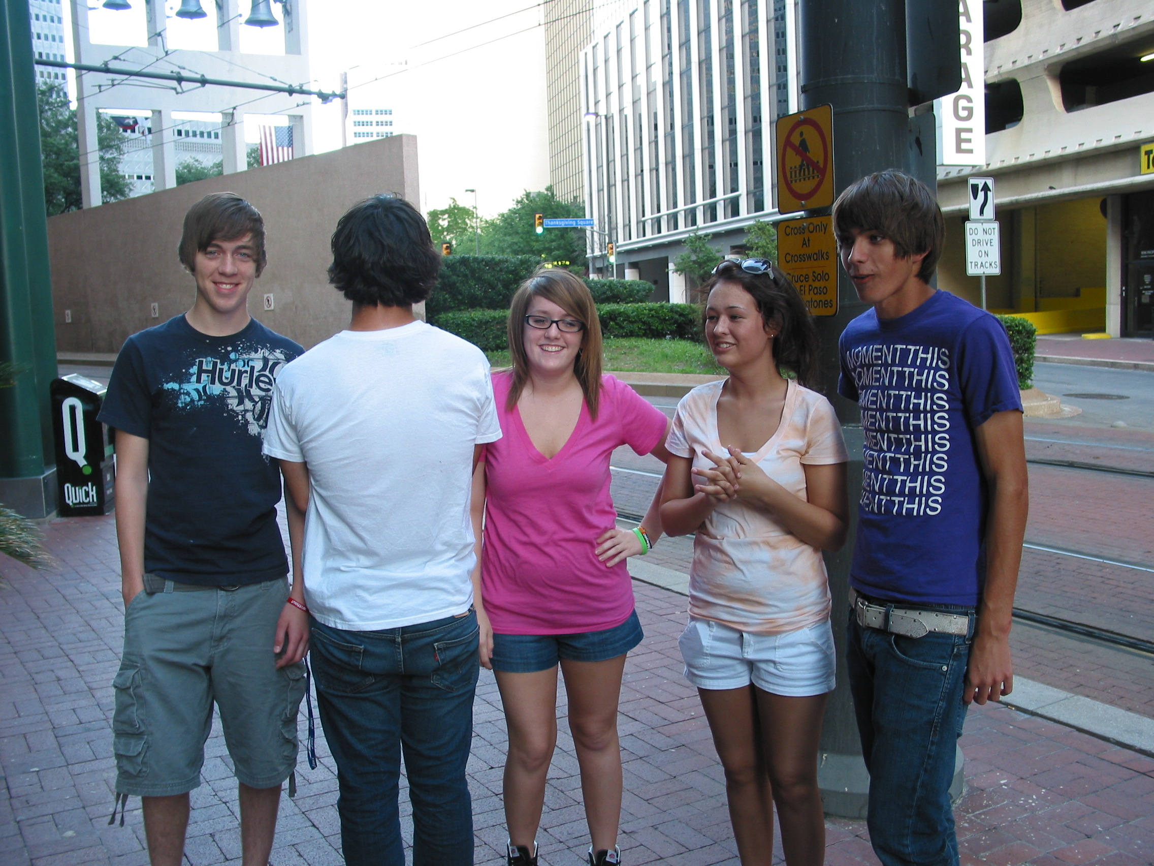 Ross, Spencer's back, Mallory, Meagan, Ace